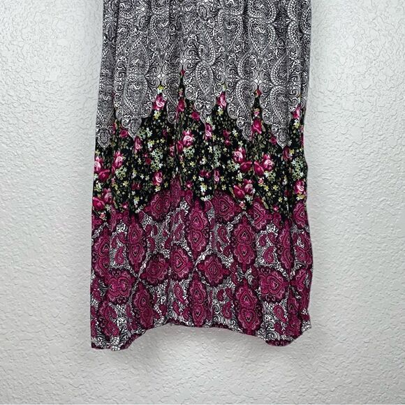 Xhilaration Womens Bho Paisley Elastic Waist V-Neck Dolman Midi Dress Medium - Picture 3 of 11